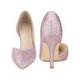 thumbnail image 2 of BLISSFUL STEP Glitter Pointed Toe Stiletto Heels Pumps for Women Pink 6, 2 of 6