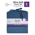 thumbnail image 2 of Mainstays Washed Ultra Soft Microfiber Bed Sheet Set, King, Washed Indigo, 4 Piece, 2 of 6