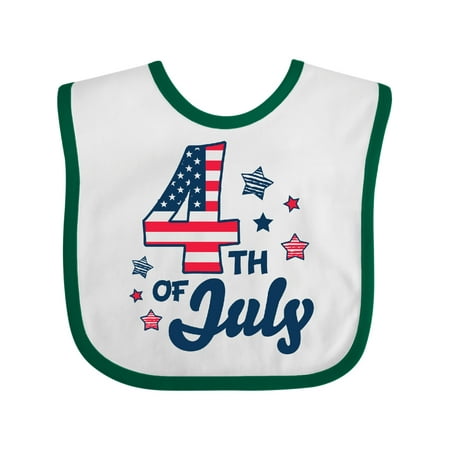

Inktastic 4th of July with Striped Stars Gift Baby Boy or Baby Girl Bib