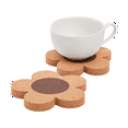 thumbnail image 4 of Lot de 12 sous-Verres en Liège de 3/8 Pouce d'Épaisseur, Forme de Fleur Absorbante Naturelle Résistante à la Chaleur, 4 of 5