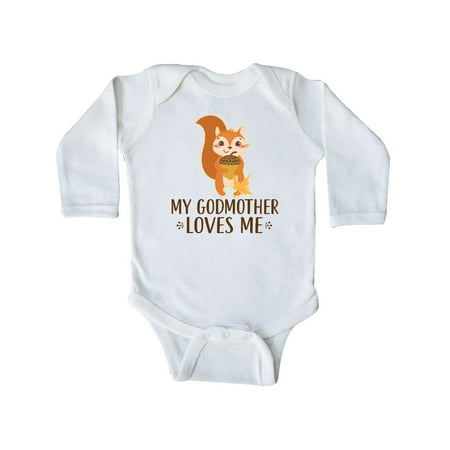

Inktastic Godmother Loves Me Godson Gift Gift Baby Boy or Baby Girl Long Sleeve Bodysuit
