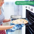 thumbnail image 7 of Two Pieces Of Square Heat Insulation Pad Oven Mitts 7x9.8 Inch Oven Microwave Kitchen Cooking Baking Cartoon Blue Roses Seamless, 7 of 7