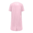 thumbnail image 4 of Pink S WIZUTIZ Tops Women's up to 65% Off Cotton Linen Plain Loose Fit Tshirt Crew Neck Sports Short Sleeve Tshirts Casual Ladies Tee Plus Cozy Style Tops T-shirt Fluffy Vintage Solid Shirts Blouse, 4 of 4