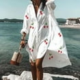 thumbnail image 2 of Herrnalise Women’s Dresses Summer 2024 Fashion V-Neck Long Sleeve Printed Irregular Shirt Long Dress S-5XL, 2 of 5