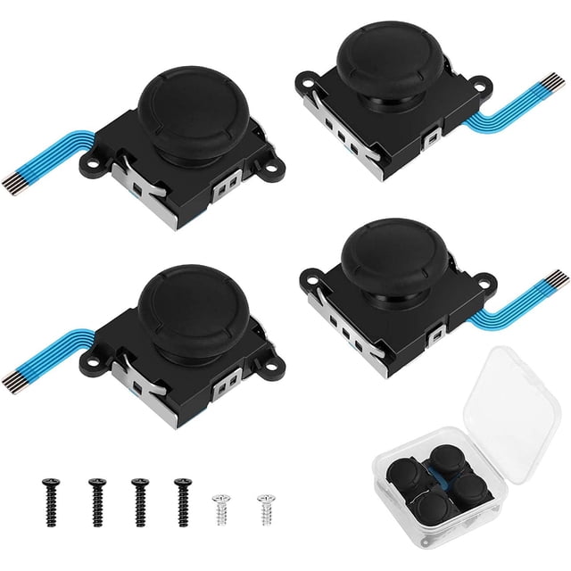 Joystick analógico de 4 piezas, el joystick del interruptor viene con 6 tornillos, para Nintendo Switch, NS, varilla basculante analógica ER