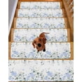 thumbnail image 2 of Eucalyptus Flower Stair Treads for Wooden Steps Indoor Runner Rug Carpet, Sage Green Leaf Blue Floral Watercolor 7 Pieces Peel and Stick Staircase Step Treads Covers Washable Throw Door Mats, 30"x8", 2 of 5
