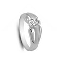 thumbnail image 4 of Oval Clear CZ Wedding Solitaire Ring .925 Sterling Silver Band White Jewelry Female Size 8, 4 of 4