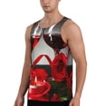 thumbnail image 2 of Gaeub Red Wine Rose Men's Athletic Tank Top, Workout Sleeveless Shirts, Running Tank Tops for Gym, Running, Training - X-Large, 2 of 9