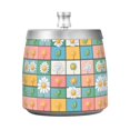 thumbnail image 7 of Yayeee Ashtray with Lid for Cigarette Smokeless Stainless Steel Home Ash Holder, Daisy Mosaic, 7 of 7