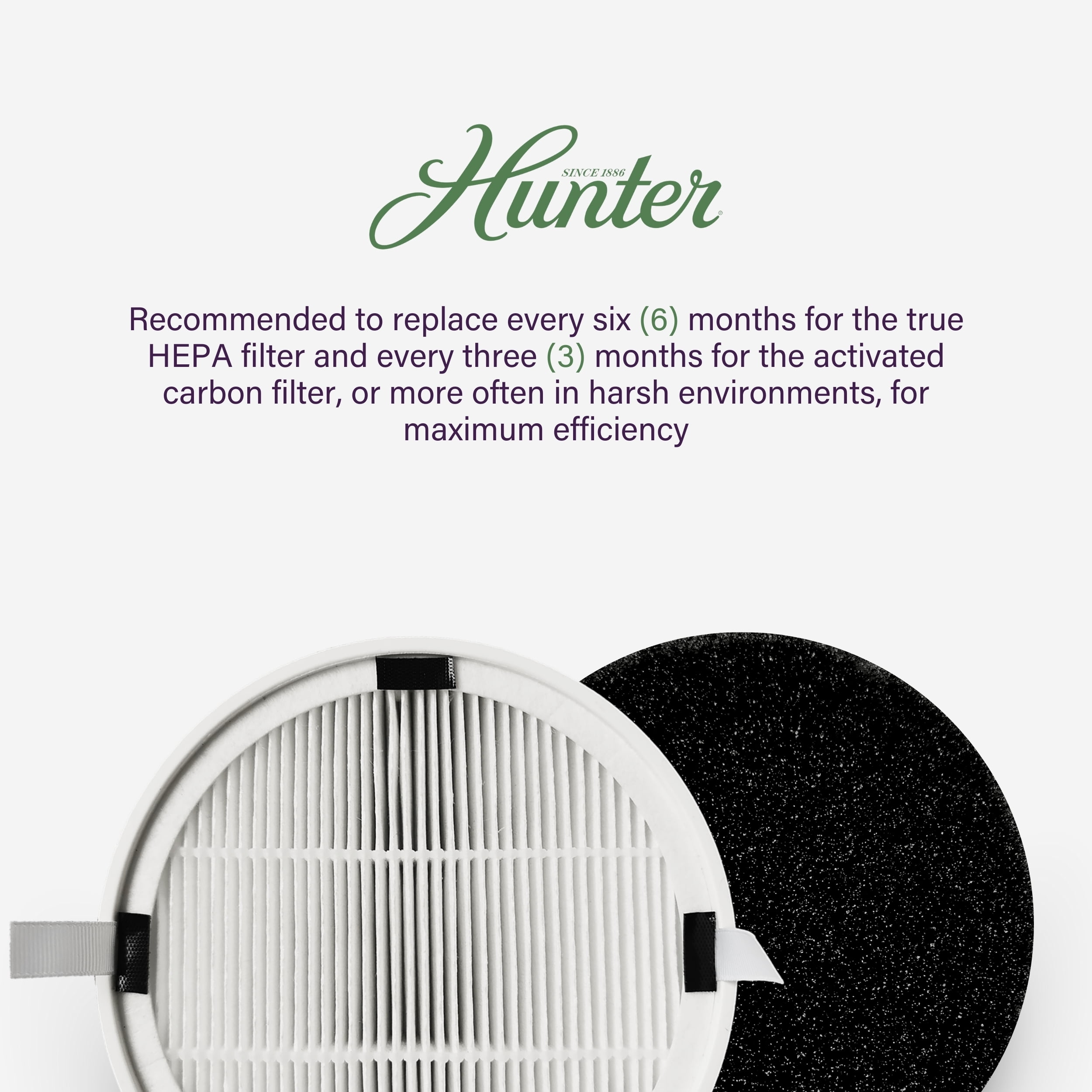 Hunter Fan H-HF125-VP Replacement Filter Value Pack for HP125 Series Air Purifiers, 1 HEPA