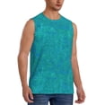 thumbnail image 2 of Uemuo Blue Green Glitter Pattern Men's Sleeveless T-Shirt,Muscle Athletic Tank Top, Moisture-wicking Quick-dry Breathable Classic Tee Top for Gym Run Outdoor Sports-Medium, 2 of 8