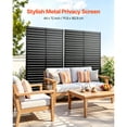 thumbnail image 2 of KFFKFF Metal Privacy Screen, 44" W x 72" H Freestanding Modern Privacy Fence, Garden Divider Panel with Extended Base & Reinforcement Fixed, Freestanding Outdoor Divider, 2 of 9
