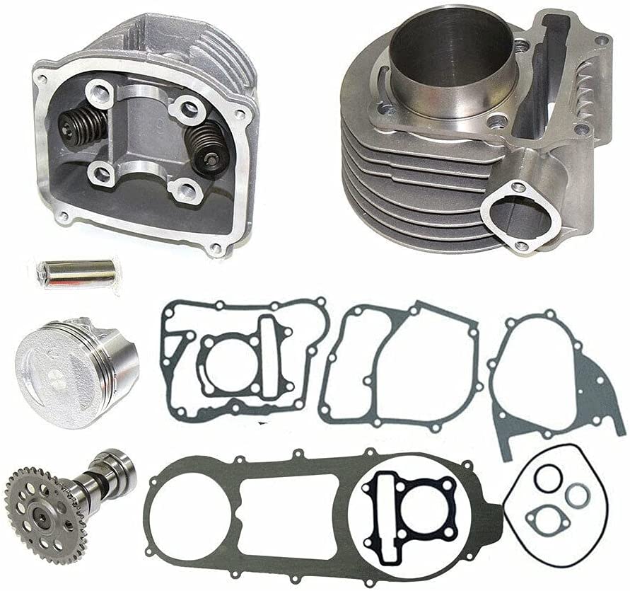 61mm 180CC Big Bore Cylinder Kit with Camshaft Cylinder Head and Gaskets  for GY6 125cc 150cc Scooter ATV and Quad