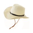 thumbnail image 3 of ZHENHONG Cowboy Hats for Women Leather Belt Decorated Holiday Cowboy Sunhat Elegant Straw Hat Casual SolidHeadwear White, 3 of 3