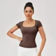 thumbnail image 1 of Camisetas de Yoga para mujer, camisetas deportivas de entrenamiento de gimnasia, camisetas de Yoga de secado rápido, Camiseta deportiva informal de manga corta para correr al aire libre y Fitness, 1 of 6