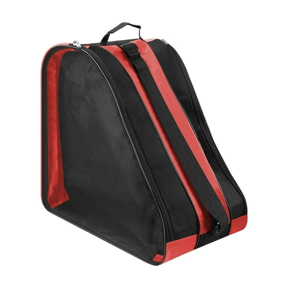 Eliaeconx Roller Skates Carry Bag, Heavy-Duty Skate Storage Backpack with Shoulder Straps, Padded Single Shoulder Equipment Bag, for Ice Skating and Inline Skates, Red