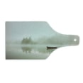 thumbnail image 2 of Landscape Cutting Board, Boat on the Lake Silhouettes Trees on Water Sky Nature Themed Art, Decorative Tempered Glass Cutting and Serving Board, Wine Bottle Shape, Eggshell Brown Orange, by Ambesonne, 2 of 5
