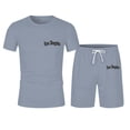 thumbnail image 3 of Los Angeles Graphic Short Sets for Men Short Sleeve Crewneck T Shirt and Shorts 2 Piece Matching Set Mens Summer Outfits, 3 of 6