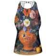 thumbnail image 3 of Women's Printed Tankini Top - High Elasticity Slim-Fit Swimsuit with Removable Straps & Cups, Perfect for Beach & Pool Parties，Orange Vase with Flowers, 3 of 7