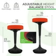 thumbnail image 4 of Wobble Stool Standing Desk Chair | Adjustable Height 23–33” Tall Active Sitting Stool for Office, Classroom & Home Workspaces, 4 of 7