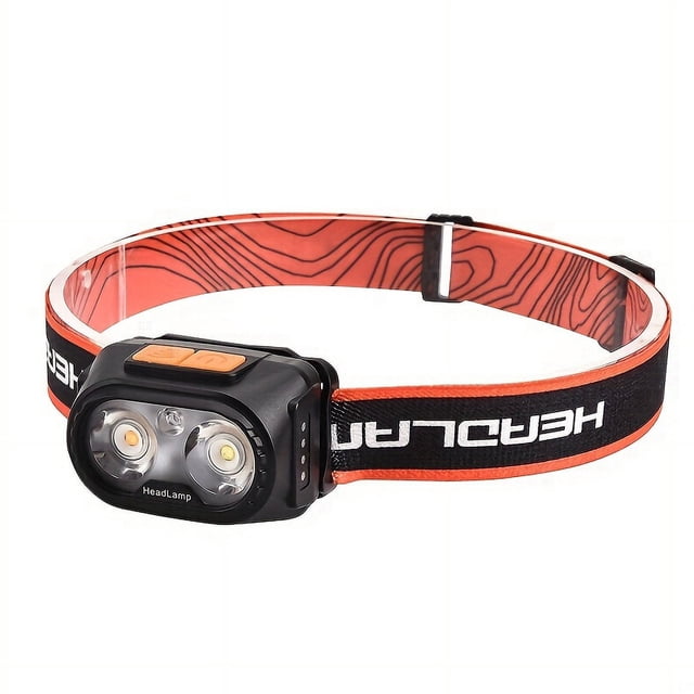 SUTENGDA 1pc Rechargeable Super Bright White Light Warm Light Red Light LED Headlamp 7 Modes Motion Sensor Waterproof Flashlight For Outdoor Fishing Camping Running