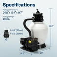 thumbnail image 4 of SPECSTAR 13" Sand Filter Pump with 1/2 HP Motor, 2640 GPH w/Timer for in/Above Ground Pools up to 14,000 Gallons, 7-Way Valve with 55-Pound Sand Capacity, 4 of 8