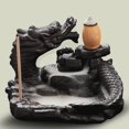 thumbnail image 3 of Luckyn Ceramic Dragon Smoke Waterfall Backflow Incense Burner Censer Home Decor, 3 of 10