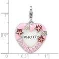 thumbnail image 5 of Sterling Silver Ss Amore La Vita Rh-Pl Enamel Daughter Heart Picture Frame Charm (Width 20.75) (Length 30.75) - Jbsp, 5 of 5