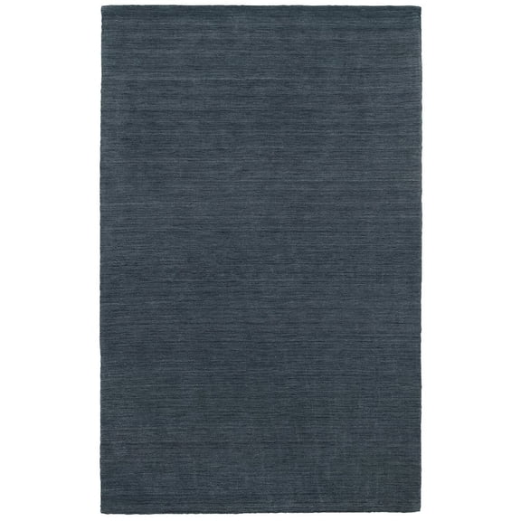 Oriental Weavers Aniston Hand-made Wool Area Rug - 27106 - 10' x 13' - in Solid Navy - Modern Style, Hand-Made Wool Rugs, Family, Dining, Living Room Rug