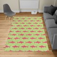 thumbnail image 2 of Sea Animals Turkish Area Rug, Sharks Swimming Horizontal Silhouettes Powerful Dangerous Wild Life, Carpet for Living Room Decor, 4' X 5.7', Magenta and Pale Green, by Ambesonne, 2 of 4