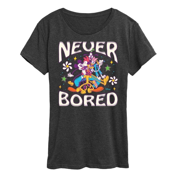 Disney - Never Bored Women's Short Sleeve Graphic T-Shirt
