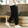 thumbnail image 4 of Handshe Men's Casual Drawstring Elastic Waist Pants with Pockets Comfortable Everyday Wear, 4 of 4