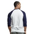 thumbnail image 2 of Men's 3/4 Sleeve Casual Raglan Jersey Baseball Tee Shirt (XL, Navy/White), 2 of 4