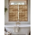 thumbnail image 4 of Brown Wooden Bathroom Window Curtain, Vintage Western Country Wooden Plank Light Filtering Coffee Kitchen Curtains, Bedroom Living Room Curtains 2 Panel 84"x45", 4 of 6