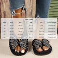thumbnail image 2 of Iyufng Women's Fuzzy Plush Thong Slippers Sparkly Rhinestone Bow Decor Soft Cozy Indoor House Flip Flop Slides, 2 of 6