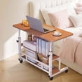 thumbnail image 6 of Adjustable Height Mobile Standing Desk – Ergonomic Rolling Computer Table with Storage Shelves – Space-Saving Laptop Desk for Home Office or School – with Wheels, Walnut 80 x 40CM, 6 of 6