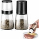 thumbnail image 1 of Molinillo de pimienta y sal, juego de 2 molinillos de especias, con muela de cerámica ajustable, manual de vidrio para pimienta, tamaño de grano ajustable, grano salado, comino, sésamo, especias, bla, 1 of 5