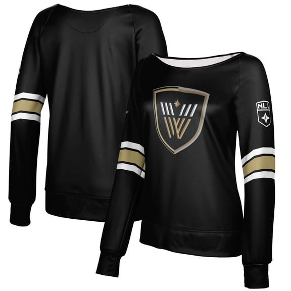 Women's Epoch Lacrosse Black Vancouver Warriors Boat Neck Pullover Sweatshirt