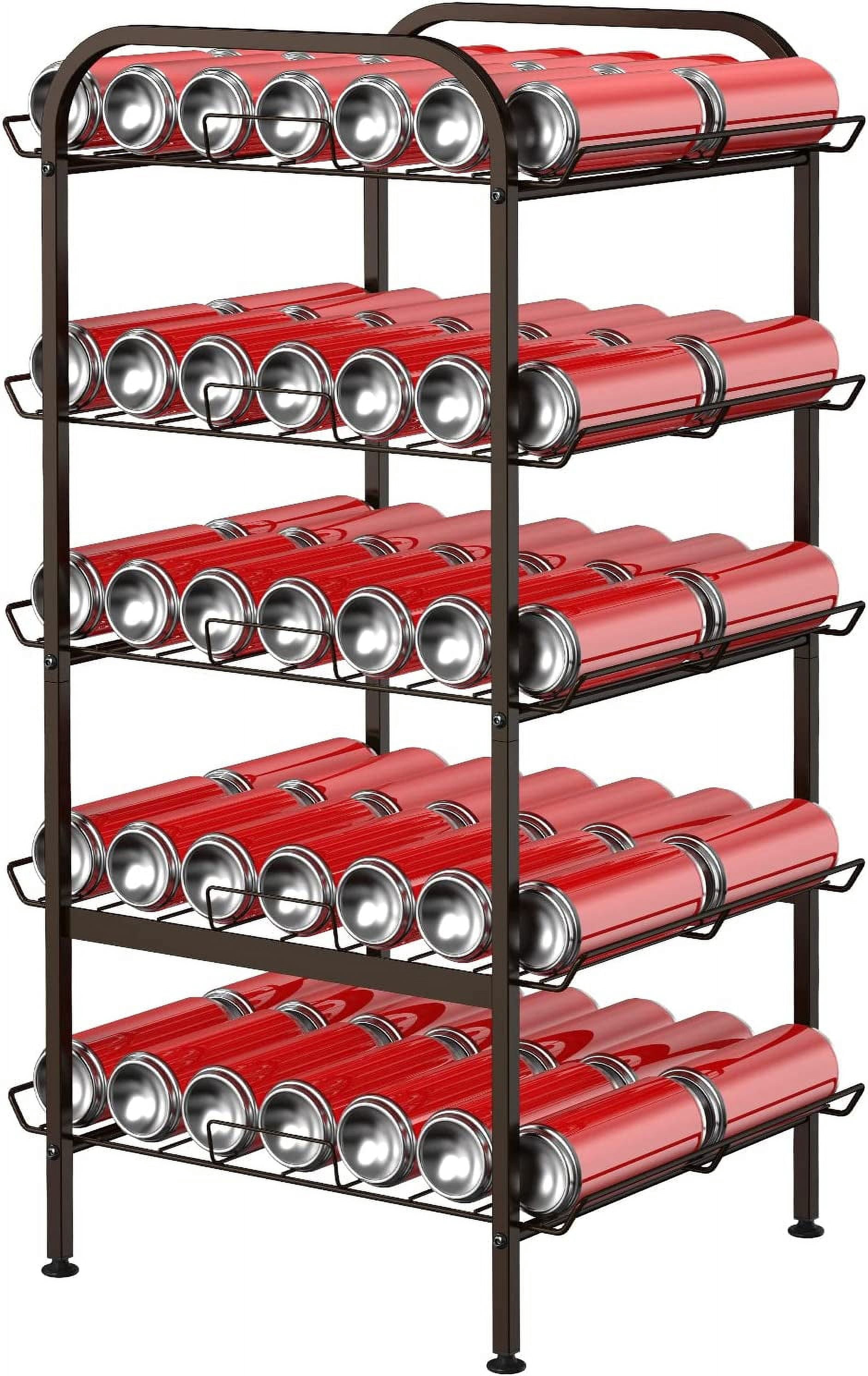 5 Tier Water Bottle Organizer Storage Shelf Metal Beverage Dispenser Rack, Bronze