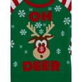 thumbnail image 2 of Girls Green Reindeer Oh Deer! Ugly Christmas Sweater Holiday Knit Sweater XS 4/5, 2 of 2