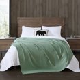thumbnail image 2 of Eddie Bauer Textured Twill Solid Hypoallergenic Green Twin Blanket, 2 of 9