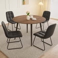 thumbnail image 5 of Round Dining Table Set, Modern Kitchen Table for 4-6 Person, Steel Legs (1 Table 4 Chairs), 5 of 6