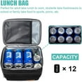 thumbnail image 2 of Powiller Large Lunch Bag Insulated Lunch Box Soft Cooler with Shoulder Strap, Black, 2 of 8