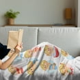thumbnail image 3 of Baby Soft Flannel Fleece Throw Blanket, Boys and Girls in Various Situations Bathing Sleeping Crawling Drinking Milk, Cozy Plush for Indoor and Outdoor Use, 50" x 70", Multicolor, by Ambesonne, 3 of 5