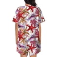 thumbnail image 6 of Balery Coral Reef Pattern Womens Pajama Sets 2 Piece Soft Short Sleeve Top and Shorts Sleepwear Round Neck Pjs Lounge Set with Pockets-Large, 6 of 7