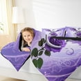 thumbnail image 4 of Erosebridal Cartoon Dragon Comforter Sets King Size,Purple Botanical Floral Rose Comforters & Duvets,Gothic Flower Bedding King Comforter Set,Microfiber Bedroom Decor Reversible，3-Piece, 4 of 8