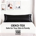 thumbnail image 2 of Flxxie Satin Body Pillow Cover - Ultra Soft Cooling 20"x54" Pillowcase for Hair & Skin, Anti Wrinkle - Envelope Closure - 1 Pack - Black, 2 of 5