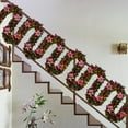thumbnail image 3 of 9ft Battery Operated Christmas Garland with Lights, Pre Lit Artificial Flower Vine Garland for Indoor Outdoor Decor, Fireplace, Stairs, Wall, and Holiday Party Decorations, 3 of 6