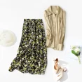 thumbnail image 4 of Falda elegante de moda nueva de 2022 con estampado floral y cremallera, falda de gasa de poliéster de longitud media, falda de temporada de principios de otoño para mujer, 4 of 5