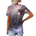thumbnail image 5 of Fesfesfes Womens Shirts Women's Fashion Casual Print Astral V-neck Short Sleeve T-shirt Yoga Top XL(US:10), 5 of 5